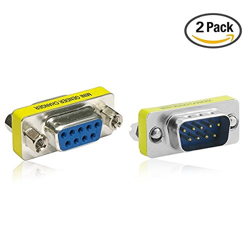 IIEasy DB9 RS232 Serieller Nullmodem-Adapter – Buchse auf Stecker - Eine kostengünstige Methode, ein Straight-Through-Kabel in ein Nullmodem-Kabel zu verwandeln-2 Stück