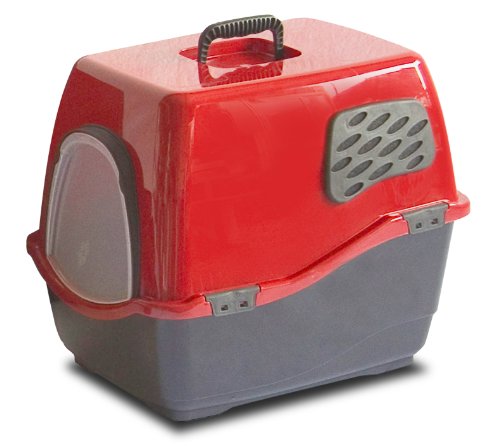 Preisvergleich Produktbild Marchioro Bill 2 F verdeckt Katzenstreu Pfanne mit Filter, Small / Medium, Slate / Ruby