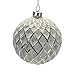 Produktbild 4 Kugeln Weiß Silber Wabenmuster D8cm Weihnachtsschmuck Weihnachsdeko Hänger Weihnachten Dekoration Advent