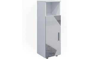 ‎VICCO Vicco Midischrank Irma, Weiß Hochglanz mit Einsätzen, 30 x 95 cm