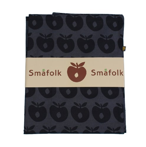 Smafolk Duvet Cover & Pillowcase Set with Apple Print (Grey, One Size)