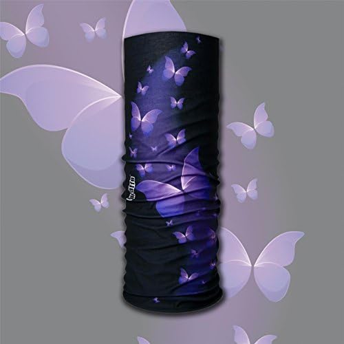 GIRAFFE Multifunctional Headwear Tunnel Tube Bandana for Motorbike, Triathlon, Bike, Cycling, Hiking, Climbing, Running, Ski, Snowboard PURPLE BUTTERFLY