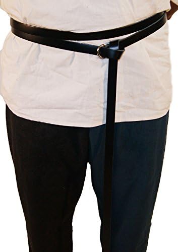 Medieval-LARP-Reenactment-Viking-Battle Ready BLACK LEATHER WRAP AROUND GARTER RING TRADITIONAL MEDIEVAL BELT 20mm Wide