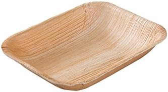 BIOZOYG 25x Palm Leaf Plates 16x13 cm - Disposable Plates Compostable and Natural - Party Tableware Palm Plates Eco-Friendly