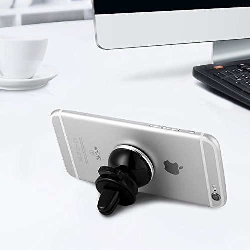 POOPHUNS Soporte Movil Coche  Soporte Coche para Tel  fono  360   Rotaci  n  Rejillas del Aire  Imanes Extra Fuertes  Compatible con iPhone  Samsung  BQ  Motorola  Huawei  Xiaomi y Dispositivos GPS