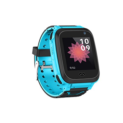 Preisvergleich Produktbild Ears Children Smart Watch Kinder Smart Watch GPS Tracker IP67 Wasserdichte Fitness Uhr SOS Mit Kamera Wrist Watch Sport Male and Female Students Adults Waterproof Smartphone Multifunction (Blau)