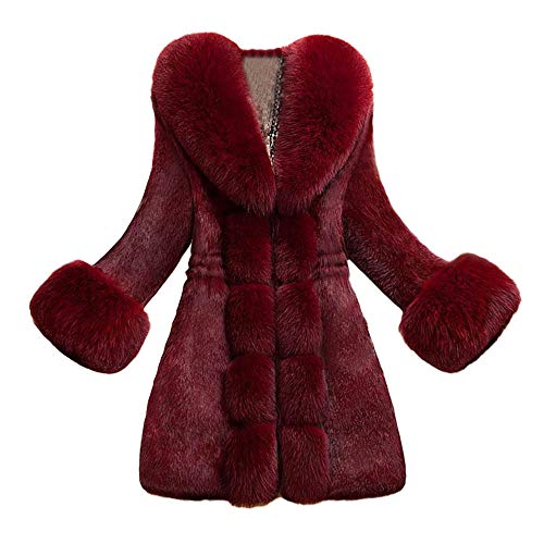 JUTOO Womens Warm Winter Coats Black Coat Womens Ladies Jacket Hooded Coat Womens Women Faux Fur Coat Elegant Thick Warm Fashion Outerwear Long Fake Fur Jacket