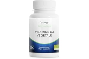 Dynveo - Vitamine D3 Végétale - Cholécalciférol - Fonctions Osseuse, Musculaire, Immunitaire - Source Naturelle - Forme active micro-encapsulée - Vegan & Sans Additifs - 60 Gélules - 1000 UI