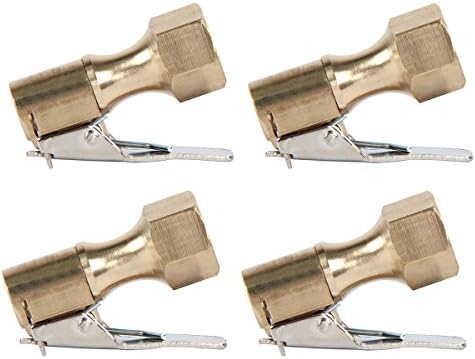 Holdlebe 1/4" NPT Air Chuck with Clip Open Flow Straight Lock-On for Tire Inflator Hands Free Pack of 4