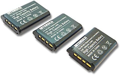 3 x Rechargeable intensilo Li-ion 1090 mAh (3.6 V) for Camera Camcorder Video Sony Actioncam fdr-x3000, fdr-x3000r as NP-BX1.