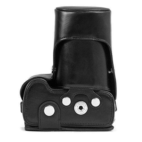 MegaGear MG1060 Etui souple en Cuir pour Nikon D3200  18-55mm  Noir