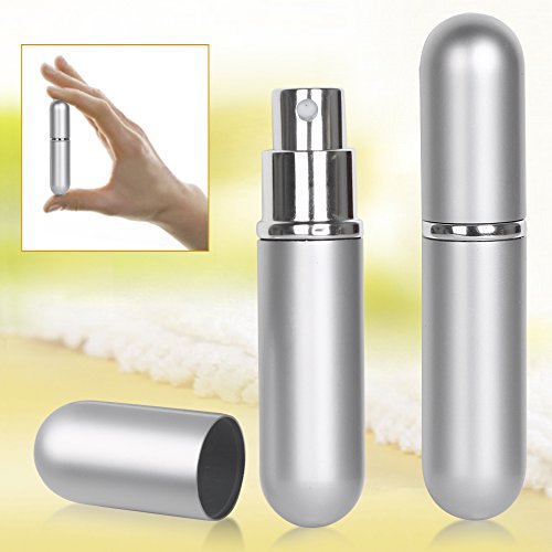 Yahee Silber Parfümflasche Duftzerstäuber Duftströmen mit 5ml für unterwegs