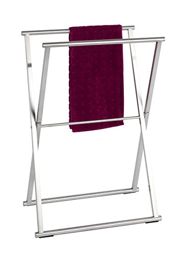 Wenko 22476100 Handtuchständer Lava Kleiderständer, Klappbar, Edelstahl rostfrei, glänzend, 35 x 53.5 x 80.5 cm
