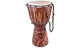 Auch als Deko wunderschön Erlebnis Mittelalter - Trommel Handtrommel Klangtong Damasos Metallophon Tambourine (Trommel 40 cm geschnitzt Spezial Elefant)