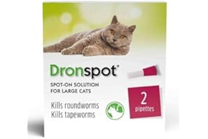 Dronspot Spot On Wormer for Large Cats - 5 to 8kg - 2 pipettes