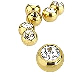  Schraubkugel gold eloxiert mit Stein 1,6x5mm
