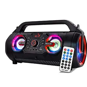 Ant Audio Rock 300 Bluetooth Party Speakers with FM Radio, Micro SD Card, USB, MIC and Aux 3.5 mm Support, Microphone for Karaoke Machine, LED Lights and Subwoofer  30 watt