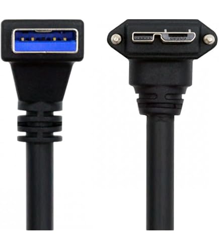 Chenyang Micro USB 3.0 Kabel – 1,2 M, Mit 90 Grad Winkelstecker & Schraubmontage, Für Industriekameras