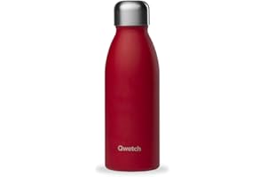 QWETCH – Bouteille One Inox Ultra Légère - Rouge 500ml – Gourde Simple Paroi – Etanche, Sans BPA & Réutilisable – Gourde inox du quotidien, non isotherme