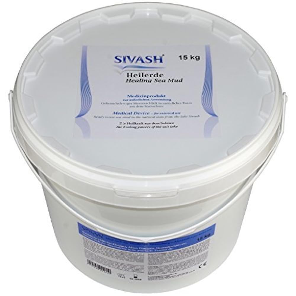 SIVASH-Heilerde Medizinprodukt zur äußerlichen Anwendung. Gebrauchsfertiger Meeresschlick in natürlicher Form. Natürliche Hilfe bei Rheuma, Arthrose, Arthritis, Gicht, Überbein (Ganglion), Akne, Psorasis, Neurodermitis (15kg)