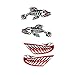 Produktbild Magideal 4pcs, Deko Aufkleber-Skelett Knochen Fisch Visummarke Kajak Kanu Schwarz Rot 1