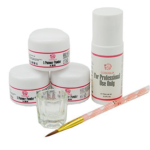 Coscelia Simple Acrylic Powder Liquid Starter Kit with Nail Art Brush