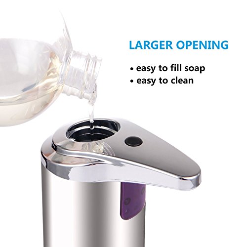 Itian Automatischer Seifenspender Touchless Handsfree Edelstahl Flüssigkeit Infrarot-Sensor-Seifenspender, Ideal für Badezimmer oder Küche - 8