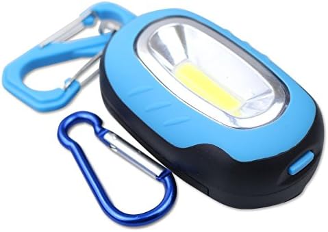 BOSSXIN Portable COB WorkLight Magnetic Lantern Key Chain lamp Flashlight Torch For Camping, Car Repairing, Emergencies (Blue)