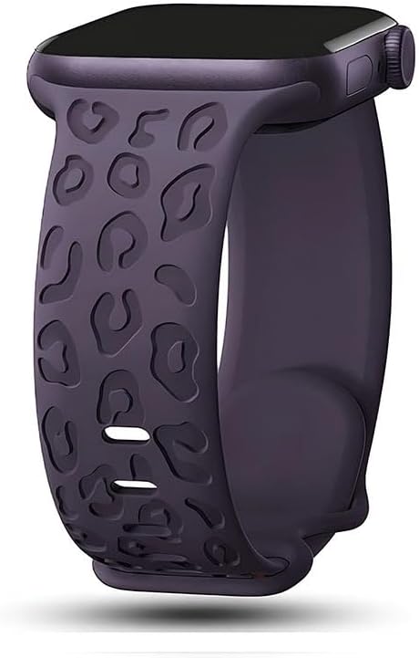 Apple ile Uyumlu Watch 11 10 46mm 9 8 7 6 SE Ultra Uyumlu 42-44-45-49mm Leopar Desenli Silikon Kordon