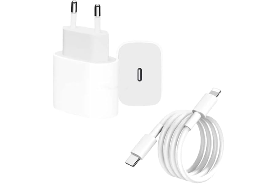 25W USB-C Fast Charging Adapter with Lightning Cable compatible with iPhones