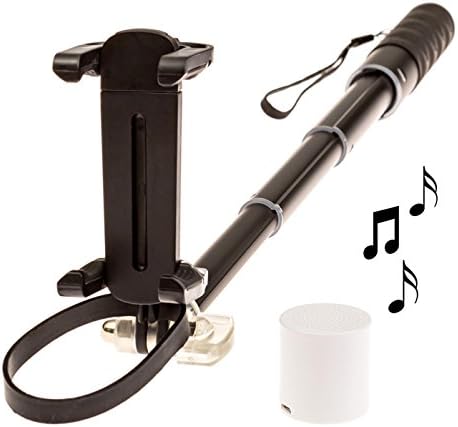 E-Type Stick Selfie Stick Monopod Rod for Travel and Sports with Alarm System BT Speaker, Handsfree function, Remote control Shutter Release for Apple iPhone 6 &amp; 7 Plus