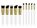 INMOZATA 10PCS Professional Premium Kabuki Makeup Brush Set Foundation Blending Blush Eyeshadow Face Powder Brush Makeup Brush Kit White Gold