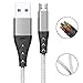 Produktbild Bescita Mikro USB-Ladekabel Art C USB-Fisch-Endstück-Geflochtenes Dauerhaftes Kabel-Daten-Schnelles Laden für Android Telefon (Silber)