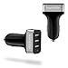Price comparison product image kwmobile 5V/ 5.2 A car USB charger 3 USB ports for charging 3 devices at the same time in black