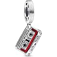 Marvel Guardians of the Galaxy Cassette Tape Dangle Charm 925 Sterling Silver Pendant Charm Compatible with Pandora Charms,and Many Other UK Charm Bracelets.