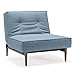 Produktbild Innovation Klappsessel mit dunklen Holzbeinen Splitback Styletto Dark Wood Textil hellblau