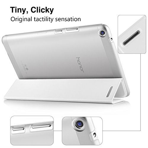 IVSO hochwertiges PU Leder Etui hülle Tasche Case – mit Standfunktion, super 360° Anti-Wrestling, ist für Huawei MediaPad T3 8.0 Tablet-PC perfekt geeignet (Weiß) - 8