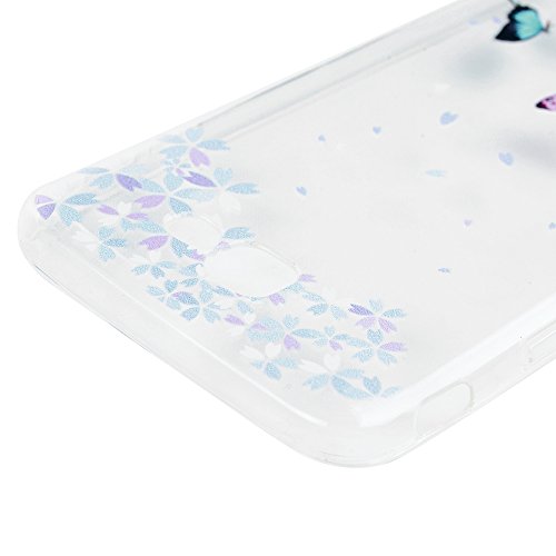 Badalink für Samsung Galaxy J5 Prime/On5 2016 TPU Tasche Schutzhülle Gemalt Aufdruck Muster Bumper Handycover Handyhülle Blumen und Schmetterling - 5