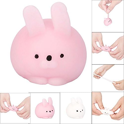 Stress Reliever Toys, TUDUZ Newest Funny Creative Squishy Mini Fat Rabbit Healing Squeeze Abreact Fun Joke Gift Rising Toys (pink)