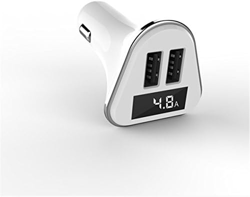 Car Charger Adapter,Dual Smart USB Ports with Led display, Universal for Mobile Device,iPhone 7 7 Plus,6 6s,6s Plus,SE 5s,Samsung Galaxy S8,S7,S6,S6 Edge--4.8A/5V