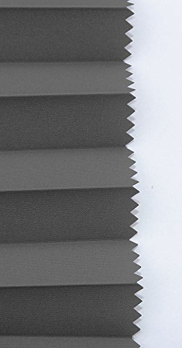 PLISSEE Jalousie Klemmfix SCHNUR Verdunkelung BEFESTIGUNG Faltrollo Gardinen (Grafit, Profil: Anthrazit, 45 x 200cm, Klemmfix) - 3
