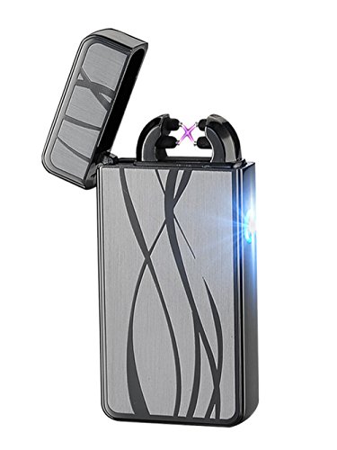 Aokvic USB elektronisches Feuerzeug aufladbar lichtbogen (Schwarz)