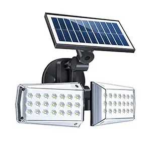 Epyz Solar Motion Sensor Wide-Illumination 42 LED 550LM IP65 Waterproof Security Flood Lights, Cold White