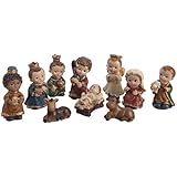 Hogar y Más - Figuras Navideñas para Belén simpática Set de 10 piezas.