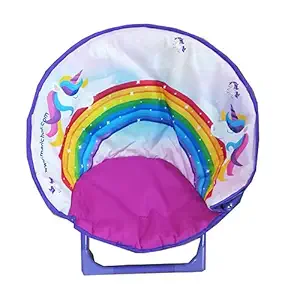 Xylus Child Size Portable Folding Picnic and Home Used Moon Chair for Boys & Girls (unicorn1)