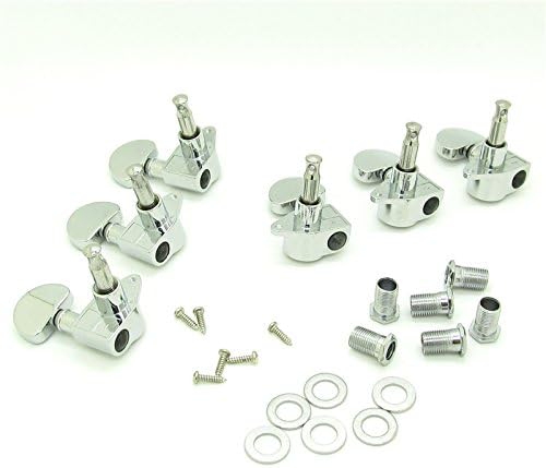 3R3L Chrome Acoustic Tuning Pegs Guitar String Tuning Pegs keys Machine Heads for Acoustic Electric