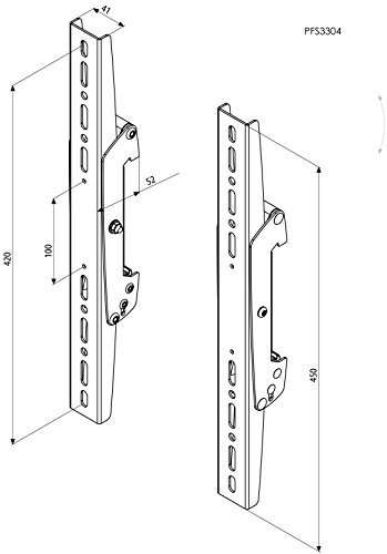 Vogel’s PFS 3304 Adapterstrips, neigbar, max. 80 kg, Vesa max. 420, schwarz - 5