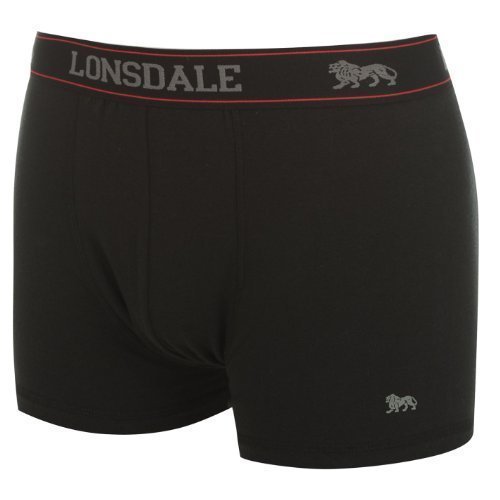 2 x LONSDALE Herren Unterwäsche Boxershorts Trunk Boxer Shorts Noir