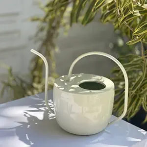CasaGold Multipurpose Metal Long Spout Garden Water Can for Indoor and Outdoor House Plants / Gardening / Gifting / Decorative Flower Watering Pot for Easy Pouring - Colour- White (3.5l)