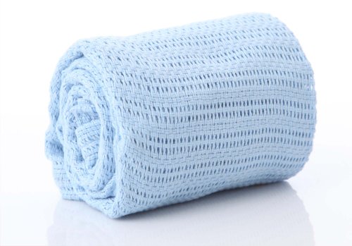 Belledorm Cellular Baby Blanket, Blue, 70cm x 100cm